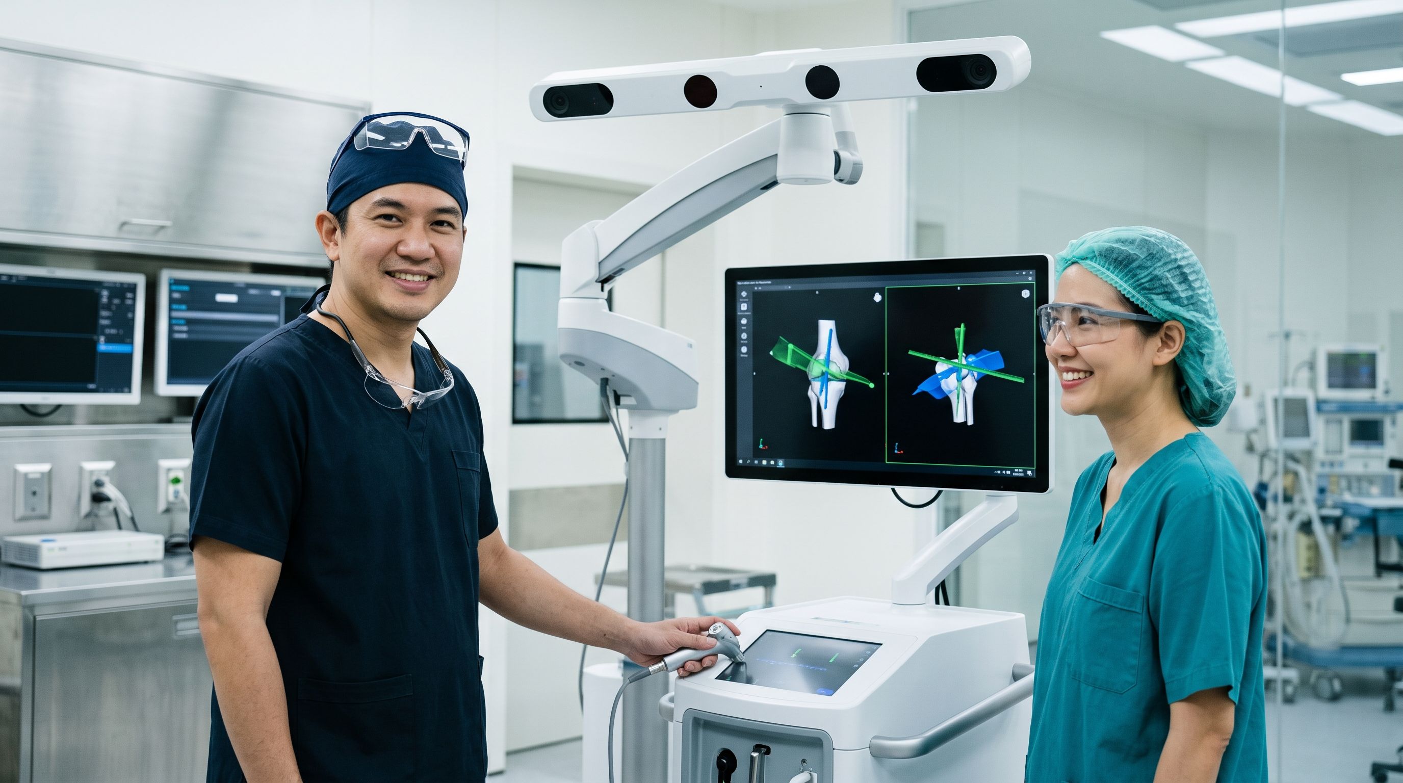 High-precision navigation system hardware and the surgical team's confidence (Smart OR Hub)
