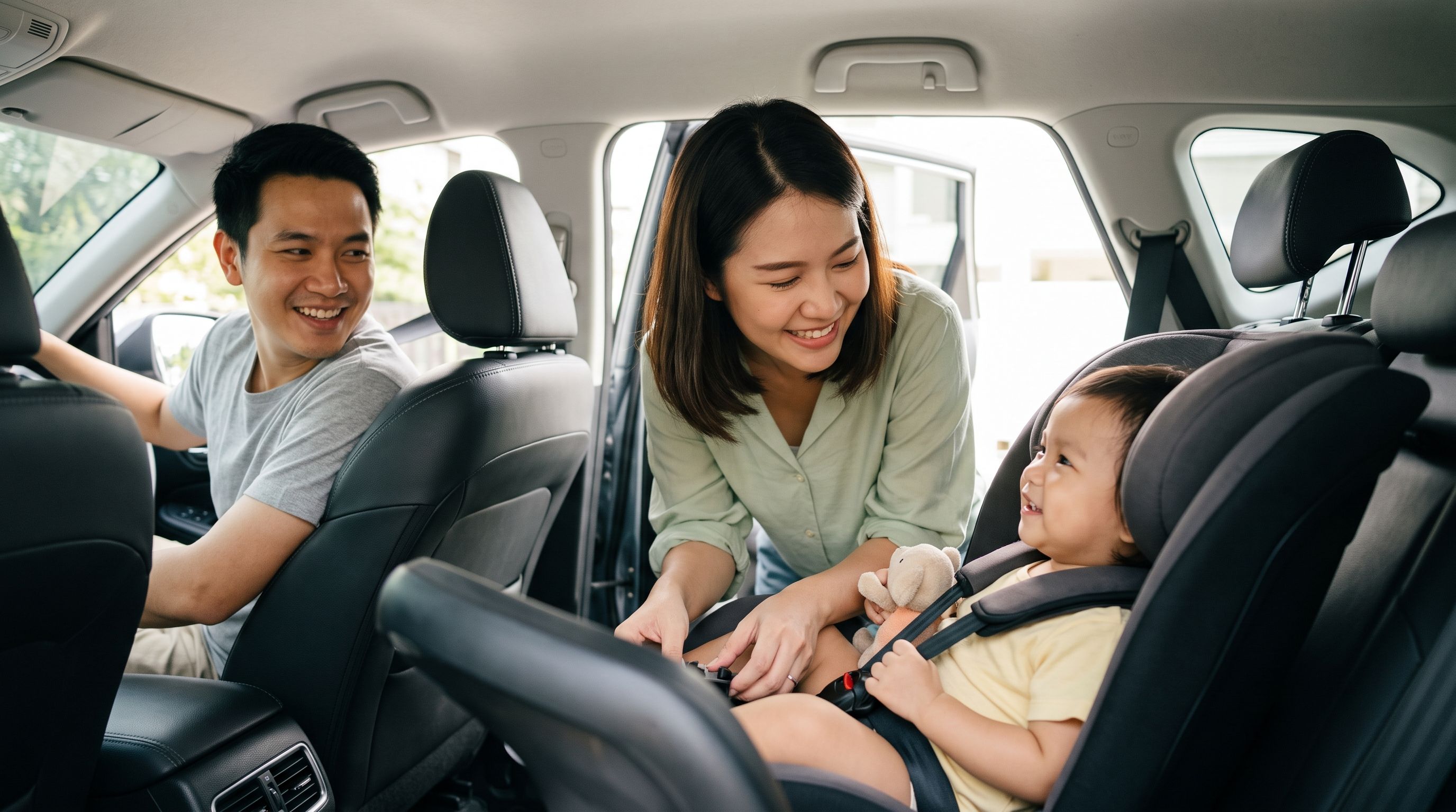 Safety of using a child car seat in a family car