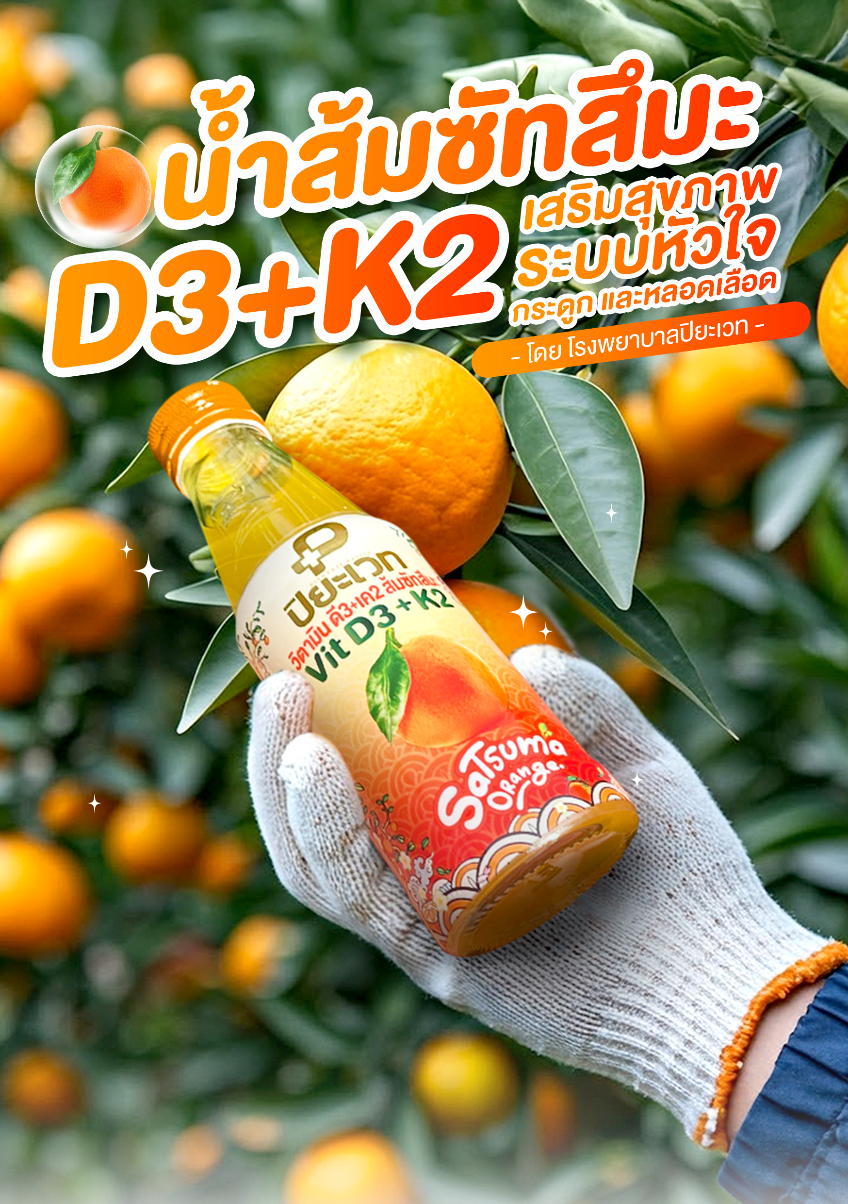 น้ำส้มซัทสึมะ D3+K2 เครื่องดื่มวิตามินนวัตกรรมใหม่ เพื่อหัวใจ กระดูก และหลอดเลือดที่แข็งแรง